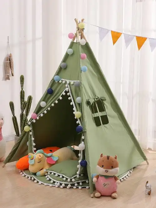 儿童帐篷室内ins风家用印第安小房子 公主女孩男孩宝宝野炊小帐篷