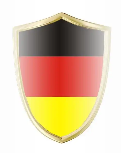 请教会ps的各位 想要把两张图片融到一起,德国国旗在盾牌里要怎么做?