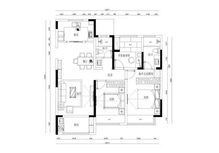 整体户型方正,活动区域开阔,居住舒适度高;每个房间均有窗,采光良好