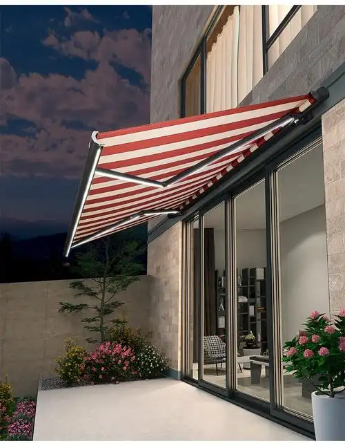 紫叶伸缩雨棚遮阳棚户外阳台店铺铝合金遮雨篷电动遮阳棚伸缩式雨棚宽