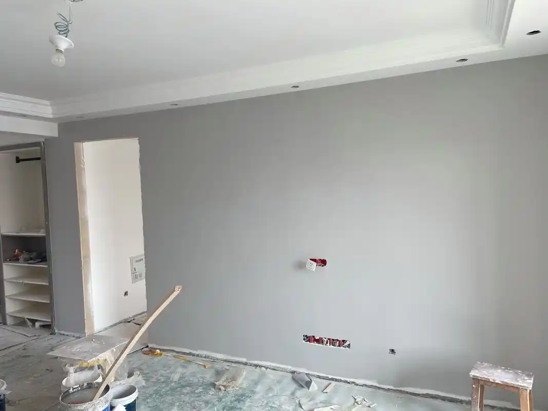 多乐士乳胶漆 中灰色电视背景墙 96电视背景墙这个中灰色真的太好看