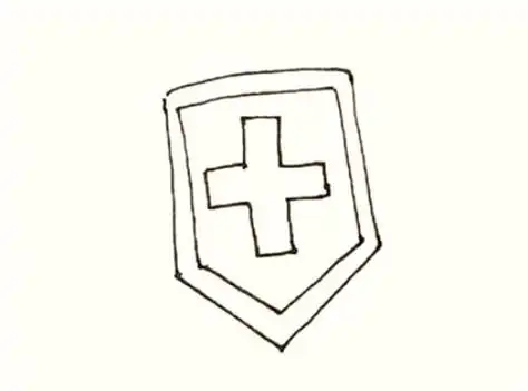 中国古代盾牌简笔画画法彩色疫情盾牌简笔画怎么画