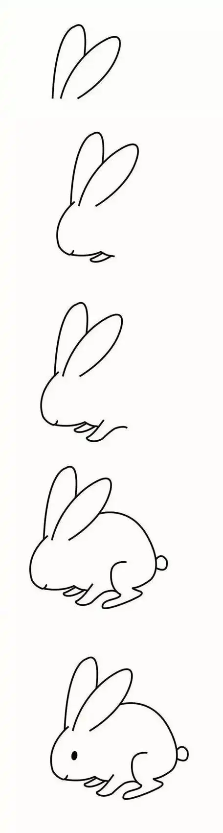 画法教程兔子简笔画手绘卡通可爱的小白兔卡通呆萌小兔子简笔画图片
