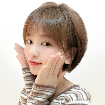 君知否假发真发全真人发女短发自然夏季全头套时尚新款波波头减龄假发