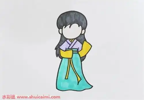 古风衣服怎么画古风衣服简笔画简单易画彩色
