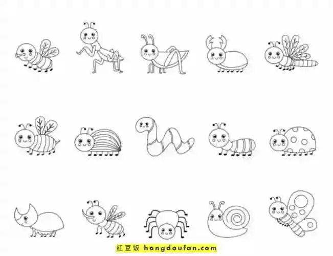 10张6到11岁最喜欢的昆虫卡通简笔画大全