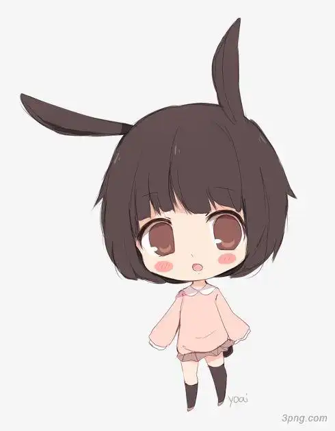 人物动漫动画设计兔耳朵可爱耳朵卡通兔耳朵转动耳朵的兔子手绘兔子